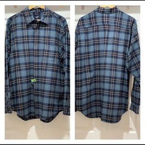 GAP Cotton Flannel Mens Button Down Shirt, Large